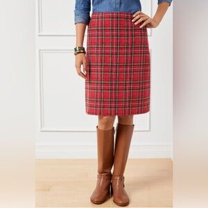 Talbots Tartan Sparkle A-Line Red and Black Women's Skirt